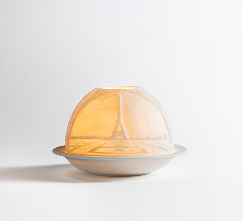 The Eiffel Tower under a cloche, the house's signature piece