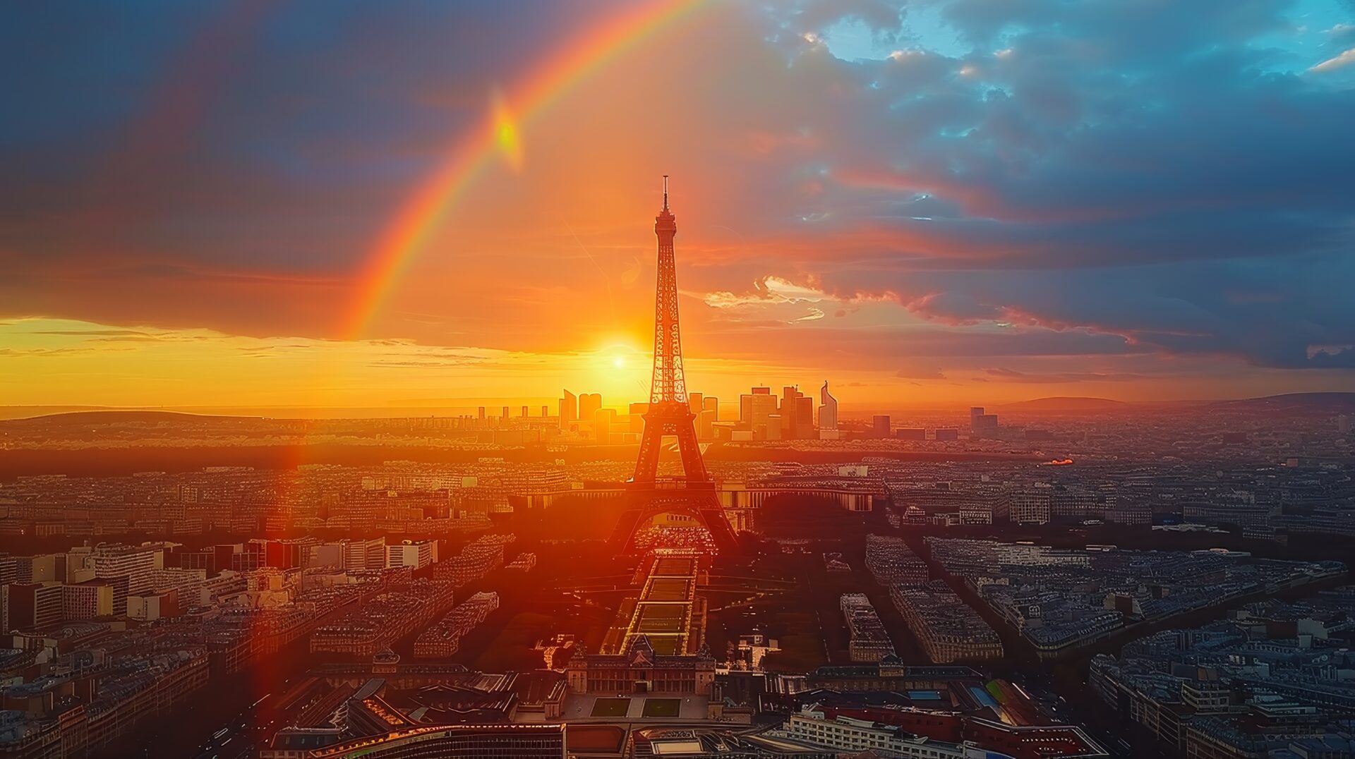 Tour Eiffel, golden hour, sunset café de l'homme